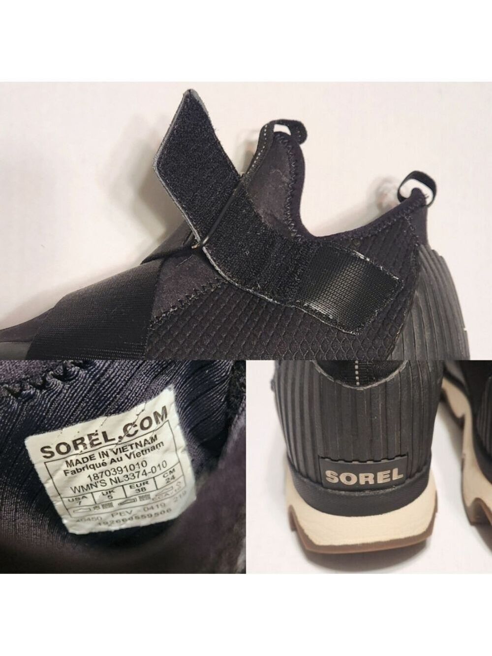Sorel Kinetic Black Slip On Sneakers Size 7 - Picture 10 of 11